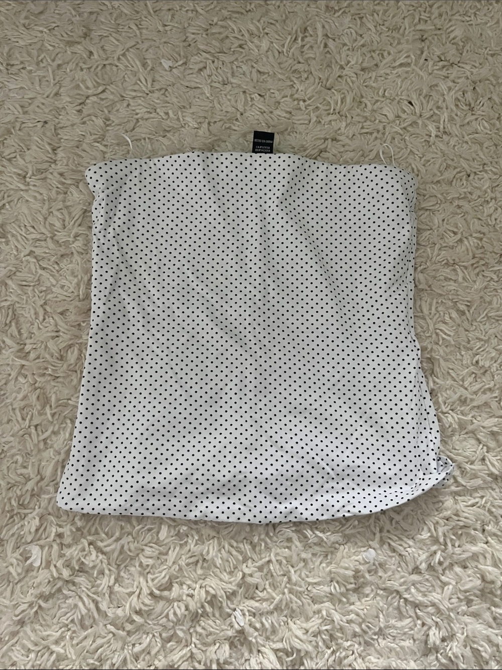 Urban Planet White Tube Top with Black Polka Dots